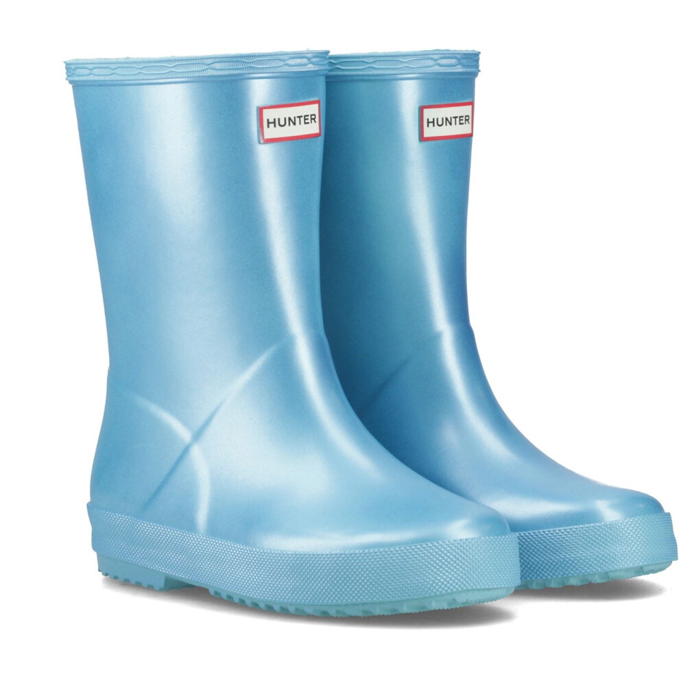 (Blue, 4 (Adults')) Hunter First Nebula Rubber Pool Blue Wellington Boots