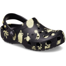 (Black, 4 (Adults')) Crocs Classic Graphic Thermoplastic Black Loafers