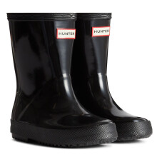 (Black, 7 (Adults')) Hunter Kids First (Gloss) Rubber Black Wellington Boots