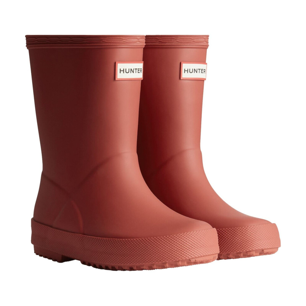 (Red, 9 (Adults')) Hunter Kids First Boot Rubber Military Red Wellington Boots