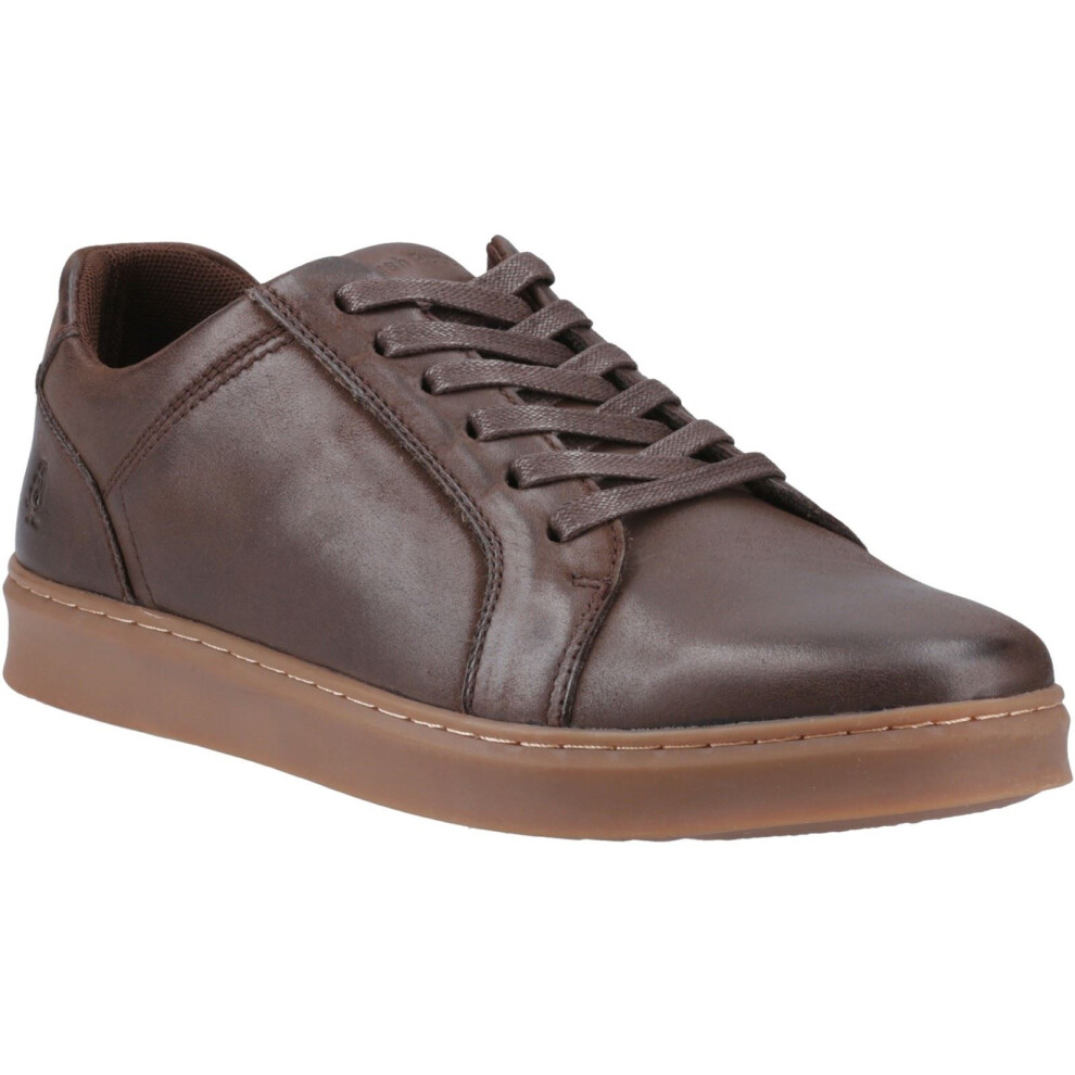 (Brown, 6 (Adults')) Hush Puppies Madden Leather Men's Coffee Trainers