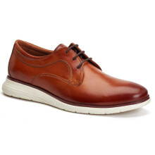 (Brown, 11 (Adults')) Base London Wing Leather Men's Burnt Tan Derby Shoes