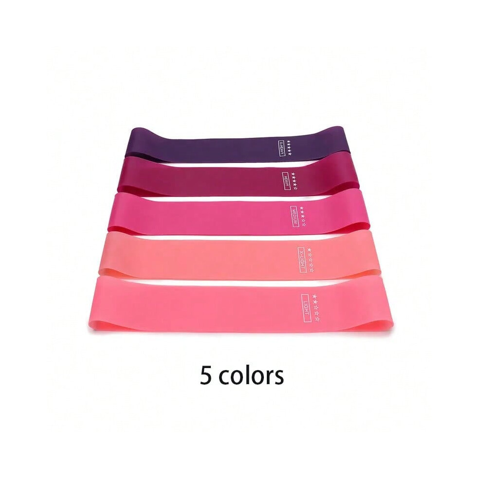 Vehhe (5Pcs Colors-1) 5Pcs/Set Yoga Resistance Rubber Bands Bodybuilding Elastic Bands Pilates Exercise Workout Bands Expander Belt Fitness Equipment