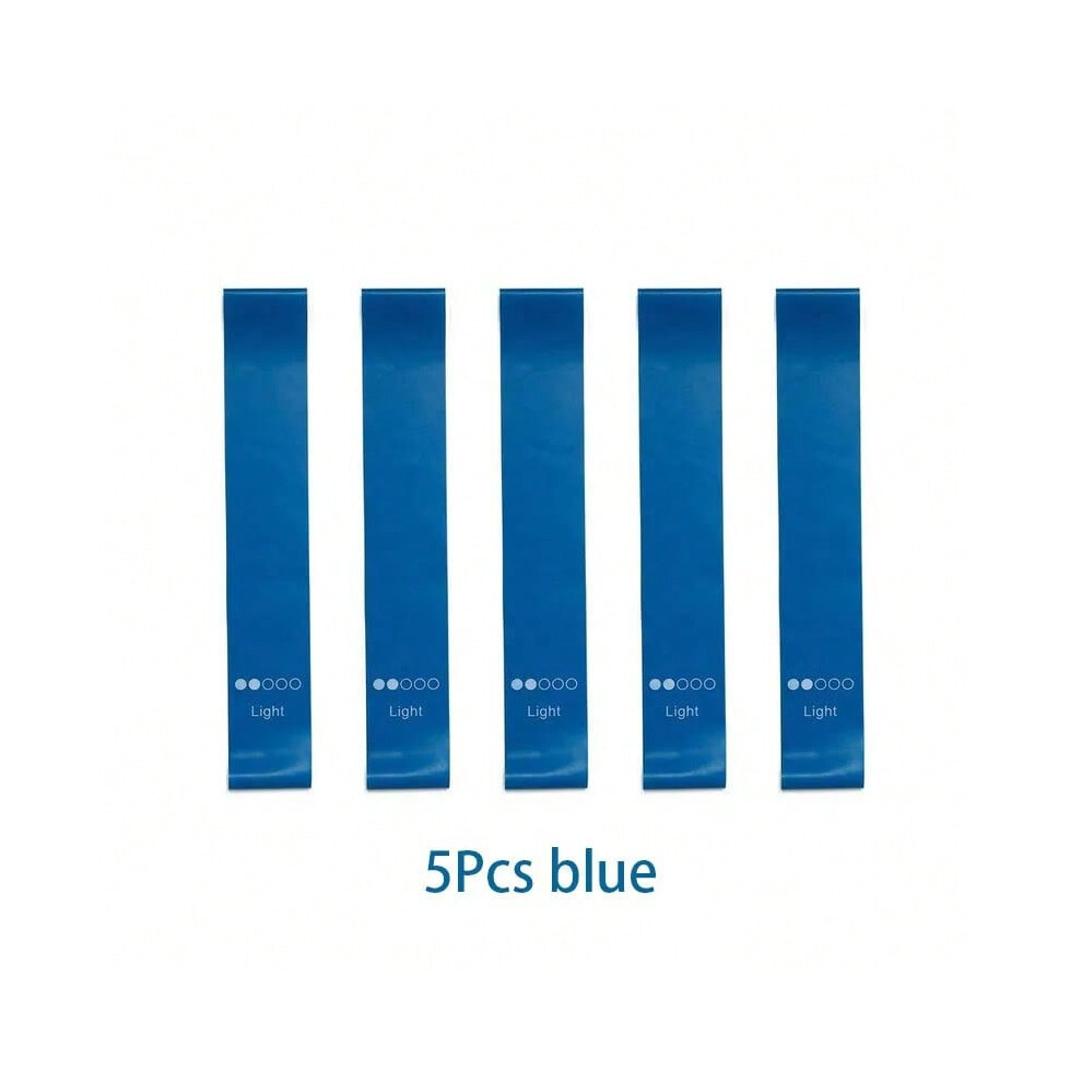 Vehhe (5Pcs Blue) 5Pcs/Set Yoga Resistance Rubber Bands Bodybuilding Elastic Bands Pilates Exercise Workout Bands Expander Belt Fitness Equipment