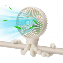 Stroller Fan Stroller Fan Rechargeable Clip-On Fan Portable Handheld Stroller Fan Cooling White Battery Personal Fan