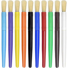 10 Pack Kids Paint Brushes, Pig Hair Brushes, Kids Paint Brush Set, Round Pig Bristle Paint Brushes, Kids Paint Brushes