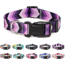 Adjustable Nylon Dog Collar with Patterns, Soft Comfy Pet Collar for Small Medium Large Dogs (S, Arrow)