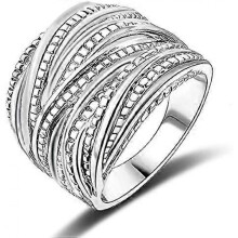 2 Tone Intertwined Crossover Statement Ring Fashion Chunky Band Rings for Women Men Gold Silver Rose Gold Plated Wide Index Finger Rings Costume Jewel