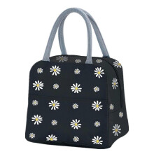 Insulated Lunch Bag, Portable Thermal Lunch Bags Cooler Bag Daisy Pattern Lunch Box Organizer Tote Bag for Women