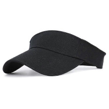 Unisex Sports Hat / Beach Hat, Golf Sun Hat, Uv Protection, No Top Sun Hat (Black)