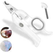 Pet Nail Clipper with LED & -U-V Light, Cat Claw Trimmer with Ultra Bright LED Light