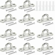 12 stainless steel hooks 304 stainless steel U-shaped metal hooks Stainless steel eye plate 2-hole U-shaped metal hooks Bearing 150-200 kg (5mm)