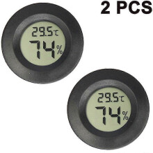 2 Pack Mini Lcd Digital Thermometer Hygrometer Monitor Indoor Outdoor