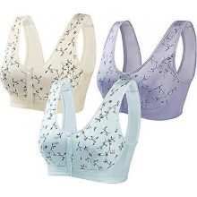 Underwire Front Button Bra, Fasten Front Button Sports Bra High Impact, Full Coverage Sleeping Bra for Middle Age Women, Mom's Gift