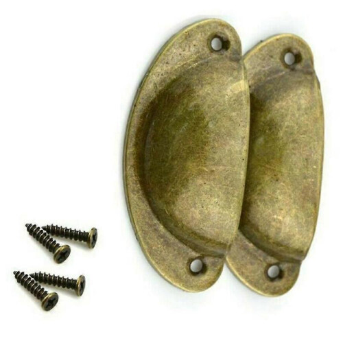 12pcs Cup Handles Shell Pull Kitchen Cupboard Cabinet Door Furniture Drawer Knobs 2