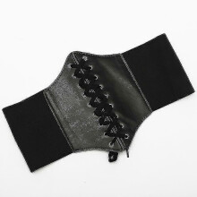 2pcs Women Girls Elastic Wide Band Elastic Tied Waspie Corset Waist Belt