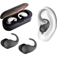 Sleep Noise Canceling Earplugs - Noise Canceling Silicone Earplugs Sound Isolation Sleep Ultra Soft Sleeping Earplugs (Black), Box of 3