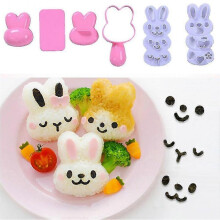 Small Rice Ball Mould Set, Lovely Cartoon Pattern Diy Sushi Bento Nori Rice Mould (rabbit-shaped)