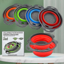Dish Drainer Silicon Collapsible Basket Kitchen Fruit Vegetable