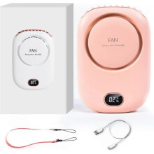Mini Waist Clip on Fan Personal Neck Fan for Shirt, Portable Belt Fan with LED Display, Wide Angle Wind Strong Air flow 3 Speeds for Camping, Fishing,