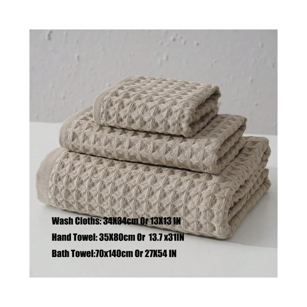 (grayish brown, 2-Handtowel35x80cm) Bathroom Face Towel 100% Cotton Waffle Large Bath Towel Men Soft Child Hand Towel Hotel Gifts Wholesale Women 35X8-image-OPC-PHGPRCD-NEW