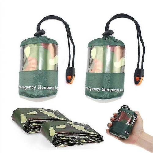 2pcs Emergency Sleeping Bag,waterproof Lightweight Survival Blanket