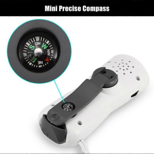 Portable Emergency Hand Crank Dynamo Power Supply AM/FM Radio with Flashlight Compass 1