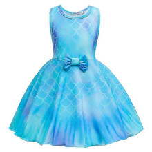 Mermaid Birthday Party Sleeveless Skater Swing Dress Sundress for 2-10y Kids Girl