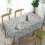 Gray Retro Tablecloth Rectangular Tablecloth Cotton Linen Tablecloth Suitable for Home Kitchen Decoration, Various Sizes (140 X 200cm) 2