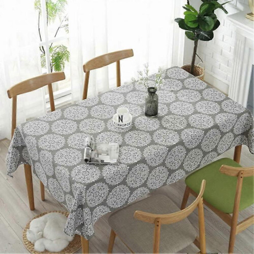 Gray Retro Tablecloth Rectangular Tablecloth Cotton Linen Tablecloth Suitable for Home Kitchen Decoration, Various Sizes (140 X 200cm) 1