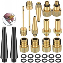 26PCS Bike Pump Adapter - Valve, Tyre Valve Adaptor, Bicycle Tire Pump Adapter(AV DV SV) with Ball Pump/Air Pump/Compressor Adapter