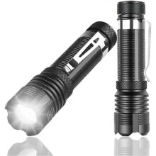 4-Piece Small LED Flashlight, 500 Lumens Super Bright Torch with Clip, 5 Modes Telescopic Zoom, IPX4 Waterproof Portable LED Torch [Energy Class A++]