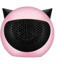 Cartoon Cute Little Devil Electric Heater Portable Desktop Fan Household Heater Stove Radiator Heater Machine for Winter Mini Home Office Black (Pink)
