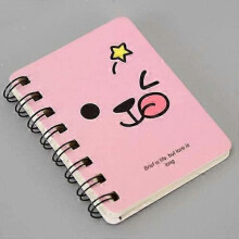 1x A7(8x10.5cm) Size Spiral Notebook, 160 Pages Loose-leaf Notebook Notepad, for Office Supplies - Expression-Pink