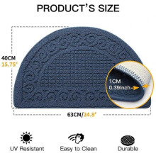 Indoor Entrance Mat, Durable Non-Slip Mat, Indoor Doormat, Absorbent Rugs, Entrance Mat, Doormats for Entrance Machine Washable 40 * 63CM, Dark Blue