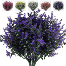 8 Bouquets Of Artificial Flowers, Artificial Lavender Anti-ultraviolet Flowers,outdoor Ornaments