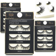 9 Pairs 3D Faux Mink Eyelashes,Fake Eyelashes Natural Extension-Handmade Dramatic Natural Round Look Reusable for Women's Handmade Soft Fake Eyelash