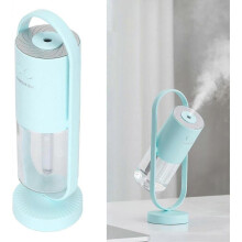 Portable Mini Humidifier, 360 Rotating Air Humidifier 2 Spray Modes Car Mini Humidifier for Home Office Travel(Light blue [standard])
