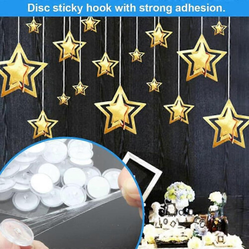 50-Pack Self-Adhesive Hooks Clear Plastic Ceiling Hooks Clear Adhesive Hooks Heavy Duty Wall Hooks 2
