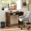 Homcom (Brown) HOMCOM Computer Desk Writing Table Study Workstation Storage 1