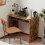 Homcom (Brown) HOMCOM Computer Desk Writing Table Study Workstation Storage 6