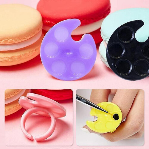 Nail Art Tools Mini Ring Tray Palette Nail Polish Glue Container Manicure Tools 2
