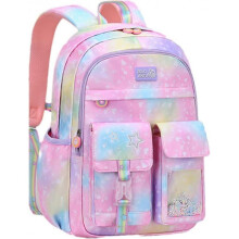 Cute Coloful Casual Daypack for Girls,Teens Elementary School Backpack,Primary Book Bags forTeens Gradient pink-L