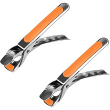 2 Pcs Anti-Hot Gripper Clips Stainless Steel Retriever Tongs Hot Dish Plate Bowl Clips for Lifting Hot Plate or Bowls with Food Out