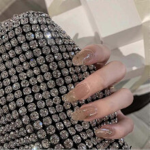 24 Pcs Press On Nails Medium Length with Designs Chic Fashion Long Fake Coffin Nails with Glue French Tip Acrylic Nails Ballerina Glossy False Nails T