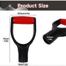 D Shaped Plastic Shovel Handle,Garden Grip Spade Handle Replacement 32mm Inner Diameter Plastic Spade Digging Raking Tools Red