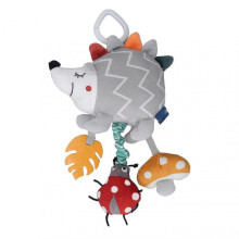 Baby Stroller Plush Rattle Toy Cartoon Animal Shaped Hanging Soother Bell Doll for Infant Crib Hedgehog