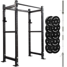 (226 x 60cm, 6ft Int'l) GYM MASTER GM3 Power Rack With Optional 6ft Int'l or 7ft Barbell and Weights Set