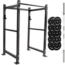 (226 x 90cm, 7ft) GYM MASTER GM3 Power Rack With Optional 6ft Int'l or 7ft Barbell and Weights Set