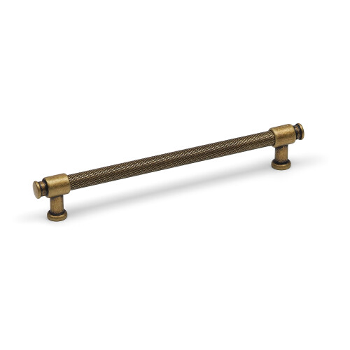 (128mm Handle) Antique Brass Knurled Handles & Knob Gold Textured